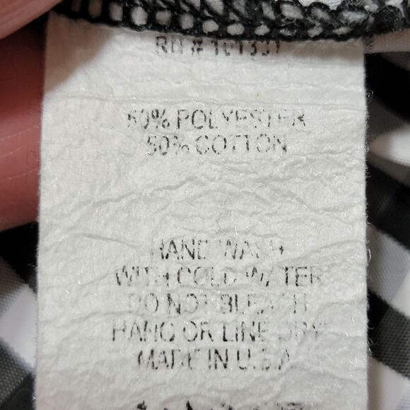 Charlotte Russe LS Crop B&W Check Blouse w/ Flare Sleeves - Size Medium - Picture 5 of 5